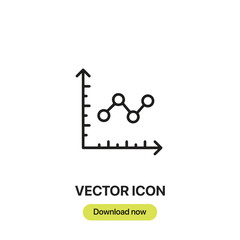 Aufkleber - Line Graph icon vector. Linear-style sign for mobile concept and web design. Line Graph symbol illustration. Pixel vector graphics - Vector.