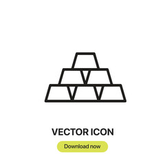 Aufkleber - Gold icon vector. Linear-style sign for mobile concept and web design. Gold symbol illustration. Pixel vector graphics - Vector.