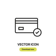 Aufkleber - Credit Card icon vector. Linear-style sign for mobile concept and web design. Credit Card symbol illustration. Pixel vector graphics - Vector.