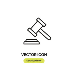 Leinwandbilder - Gavel icon vector. Linear-style sign for mobile concept and web design. Gavel symbol illustration. Pixel vector graphics - Vector.