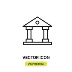 Aufkleber - Bank icon vector. Linear-style sign for mobile concept and web design. Bank symbol illustration. Pixel vector graphics - Vector.
