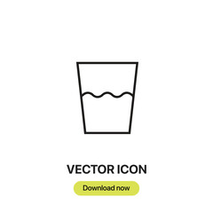 Fototapete - Glass Of Water icon vector. Linear-style sign for mobile concept and web design. Glass Of Water symbol illustration. Pixel vector graphics - Vector.