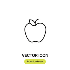 Aufkleber - Apple icon vector. Linear-style sign for mobile concept and web design. Apple symbol illustration. Pixel vector graphics - Vector.