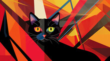 A Creative Black Cat Banner Artwork