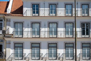 Wall Mural - Facades of buildings in the heart of Lisbon in Portugal