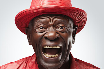 Poster - Senior african american man in casual clothes on a white background