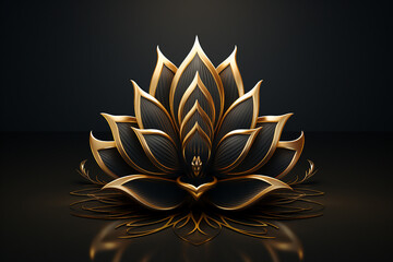 Wall Mural - Creative illustration generative ai picture zen lotus flower on water meditation harmony spirituality concept