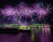 fireworks over the river In front of London Eye