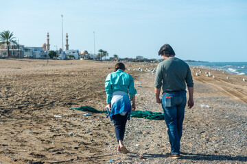 Sticker - walking on the beach