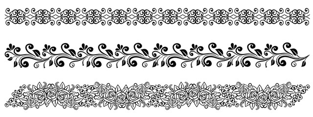 Wall Mural - Set of vintage vector borders