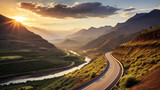 Fototapeta Niebo - Set off on an awe-inspiring trek across scenic routes displaying marvelous sights.