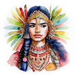 Namalowana Indianka portret