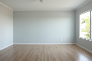 Aufkleber - Airy minimalistic dreamscape: Luminous white apartment with generous windows, design transformation