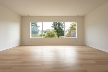 Poster - Bright sanctuary: White modern apartment, large windows enhancing minimalist promise