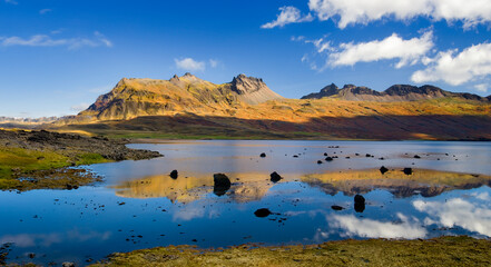 Wall Mural - Coastal landscape of Berufjordur- Iceland