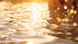 © FlyStun - Reflet d'un coucher de soleil sur l'eau. Mer, plage, vague. Ambiance chaleureuse, calme, paradisiaque. Arrière-plan pour conception et création graphique.