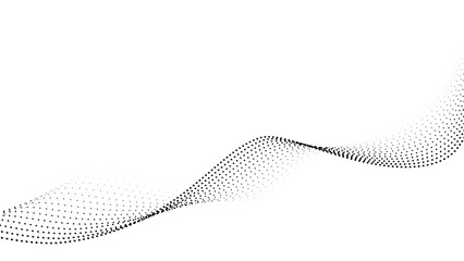Fototapete - Technology abstract background. Geometric dotted curve shapes.