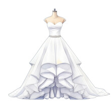 Generative Ai, Wedding Dress Illustration