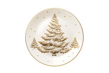 Plate With Christmas Decoration. Png File