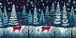 © SKIMP Art - a christmas fabric with deers and christmas trees Generative AI