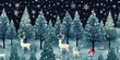 © SKIMP Art - a christmas fabric with deers and christmas trees Generative AI