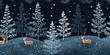 © SKIMP Art - holiday pattern of deer and christmas trees Generative AI