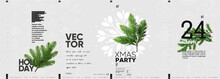 Merry Christmas And Happy New Year. 2024. Modern Minimalistic Christmas Banner. Vector Illustration With Elements Of Typography.