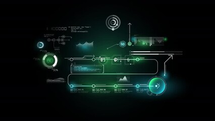 Animated virtual array of infographic data