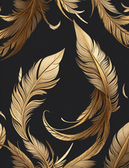 Wall Mural - seamless pattern with feathers