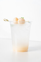 Poster - lychee with soda in glass