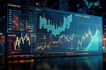 Illustration of Stock market or forex trading graph and candlestick chart suitable for financial investment concept. Generative AI