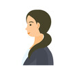 © nagamushi studio - 女性会社員の横顔。フラットなベクターイラスト。 A female office worker's profile view. Flat designed vector illustration.