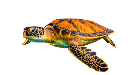 Wall Mural - sea turtle on the transparent background