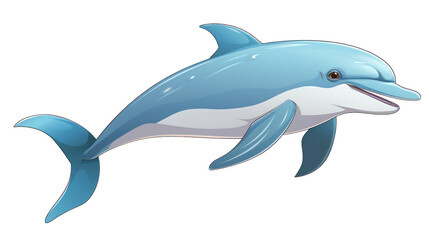 Wall Mural - A cartoon of a dolphin on the transparent background