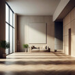 © 2D_Jungle - Modern style room covered in light brown tones.