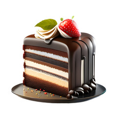 chocolate cake with strawberry