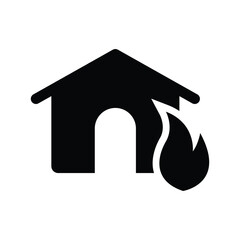 Wall Mural - House fire vector icon