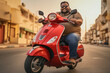 © Niks Ads - fat man driving scooter