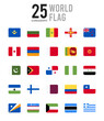 © Icon - 25 World Flags Rounded Square . icons Pack. vector illustration.