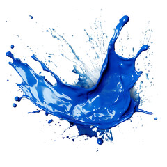 Wall Mural - Simple Blue Paint Splashes Cartoon Style isolated on transparent or white background, PNG