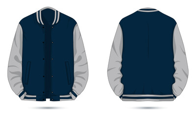 Wall Mural - Two-tone varsity jacket front and back view