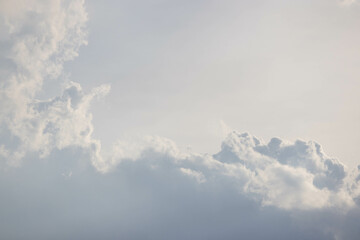 Wall Mural - white cloud and grey sky background and texture.