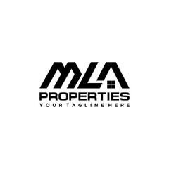 Wall Mural - MLA Initial Real Estate Logo Sign Design .