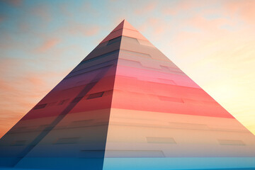 Aufkleber - Minimalist abstract interpretations of the Pyramids of Giza, focusing on clean lines, simple forms, and a monochromatic or limited color palette, 