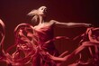 Female dancer close up photo. Woman in elegant dress dancing gracefully. Generate ai