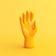 hand raised in emoji 3d rendered style