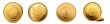 Collection of golden biscuits, coins bars solid money decent vector realistic collection