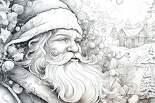 Coloring. Santa Claus Background
