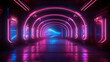 Neon arched corridor