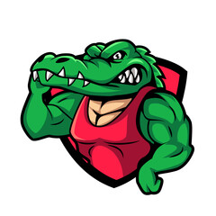 Sticker - The illustration of the crocodile strong vector illustration